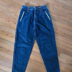 Bonjour vintage 90s baggy denim jeans pleated high waist mom 12